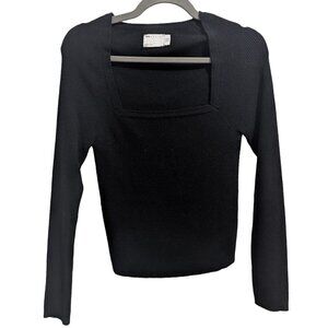 ASOS Ribbed Square Neck Black Sweater